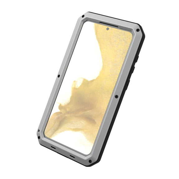 For Samsung Galaxy S23 5G RedPepper 360 Full Body Rugged Metal Life Water-resistant Phone Case(Silver)