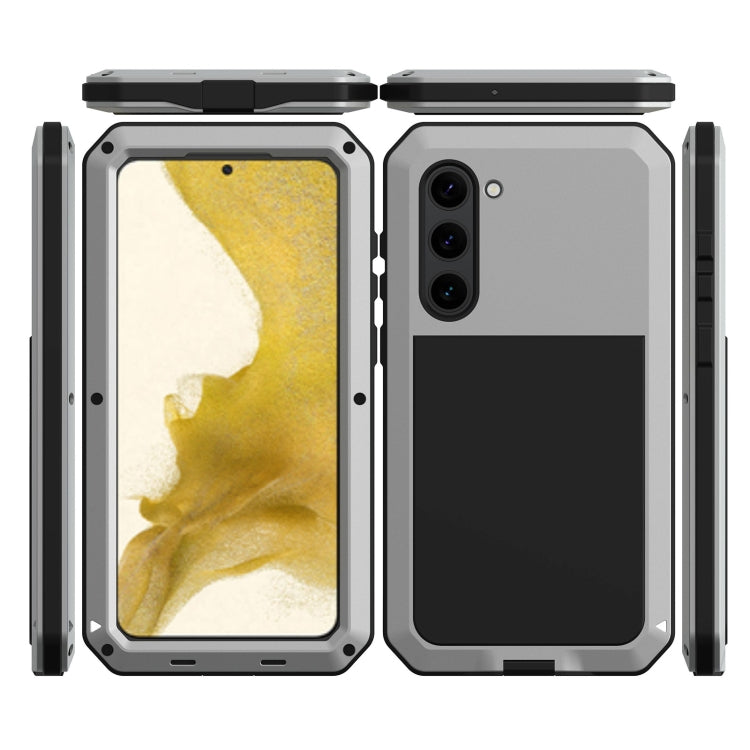For Samsung Galaxy S23+ 5G RedPepper 360 Full Body Rugged Metal Life Water-resistant Phone Case(Silver)