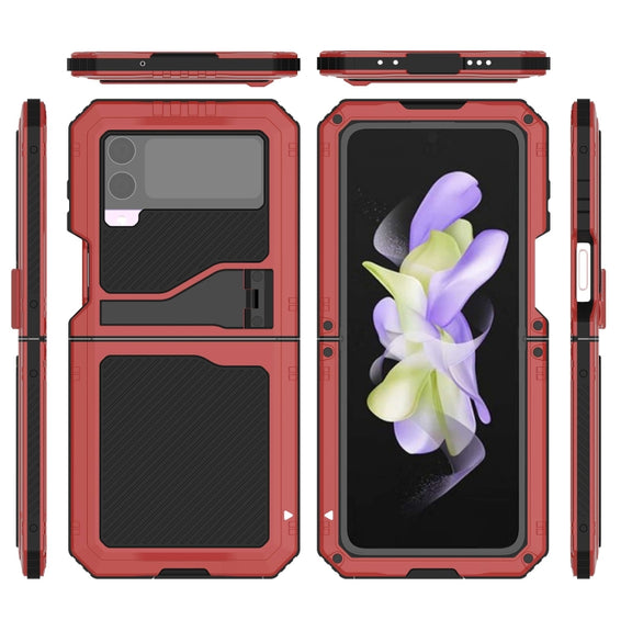 For Samsung Galaxy Z Flip4 RedPepper 360 Full Body Rugged Metal Life Water-resistant Phone Case (Red)