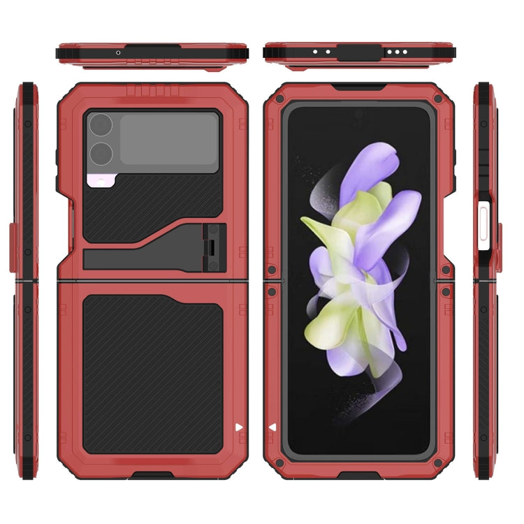 For Samsung Galaxy Z Flip4 RedPepper 360 Full Body Rugged Metal Life Water-resistant Phone Case (Red)