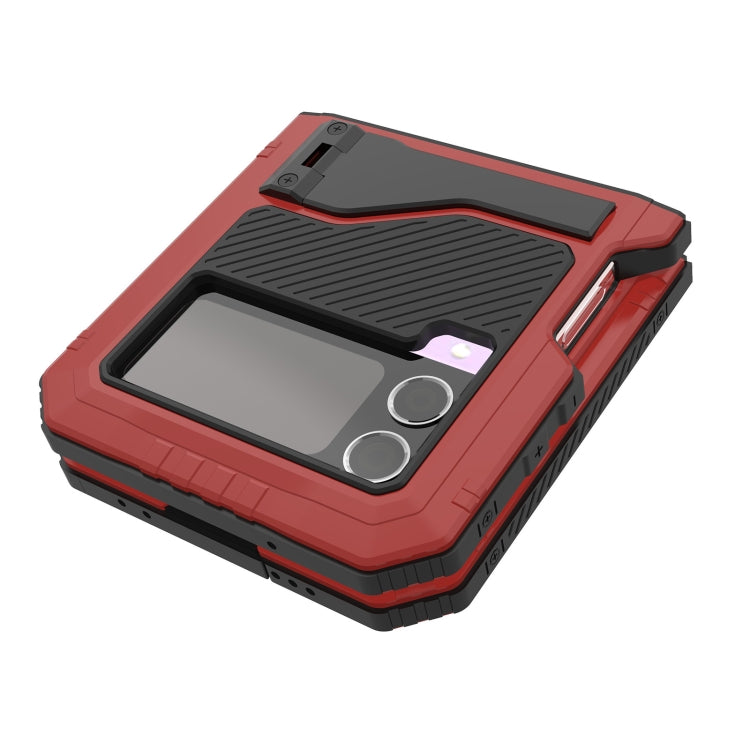 For Samsung Galaxy Z Flip4 RedPepper 360 Full Body Rugged Metal Life Water-resistant Phone Case (Red)
