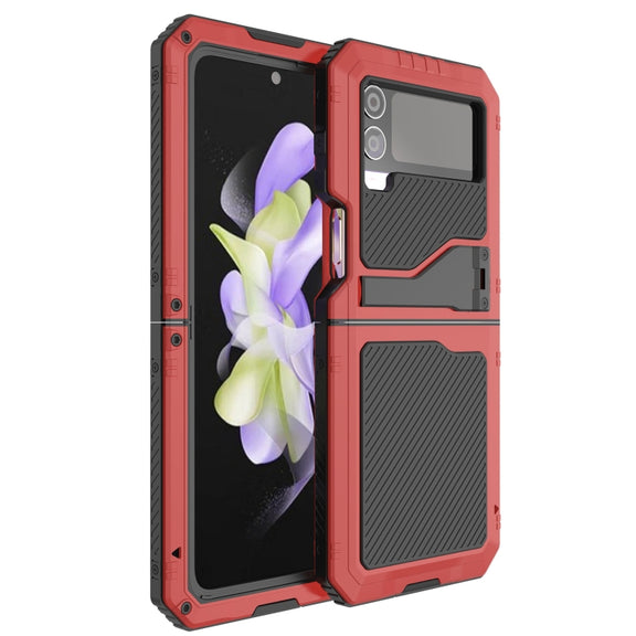 For Samsung Galaxy Z Flip4 RedPepper 360 Full Body Rugged Metal Life Water-resistant Phone Case (Red)