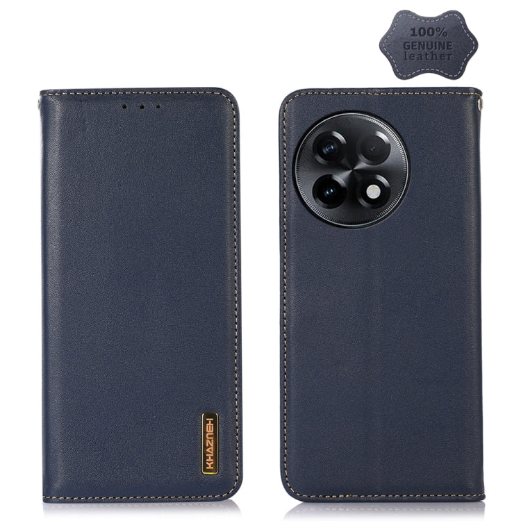 For OnePlus Ace 2 5G KHAZNEH Nappa Top Layer Cowhide Leather Phone Case(Blue) - OnePlus Cases by PMC TechLife | Online Shopping South Africa | PMC TechLife | Buy Now Pay Later Mobicred