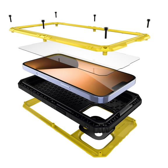 For iPhone 14 Pro RedPepper Wolf 360 Full Body Rugged Life Water-resistant Phone Case(Yellow)