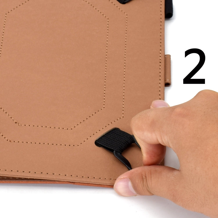 For 10 inch Solid Color Tablet PC Universal Magnetic Horizontal Flip Leather Case with Card Slots & Holder(Brown)