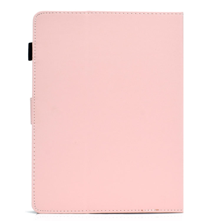 For 10 inch Solid Color Tablet PC Universal Magnetic Horizontal Flip Leather Case with Card Slots & Holder(Pink)