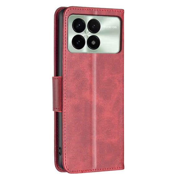 For Xiaomi Redmi K70 / K70 Pro Lambskin Texture Pure Color Flip Leather Phone Case(Red)