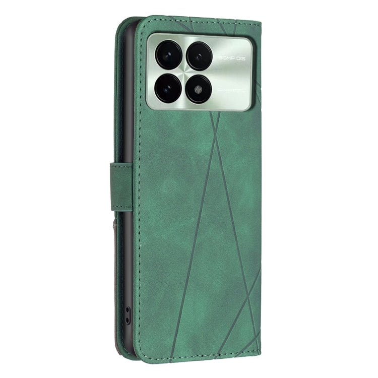 For Xiaomi Redmi K70 / K70 Pro Magnetic Buckle Rhombus Texture Leather Phone Case(Green)