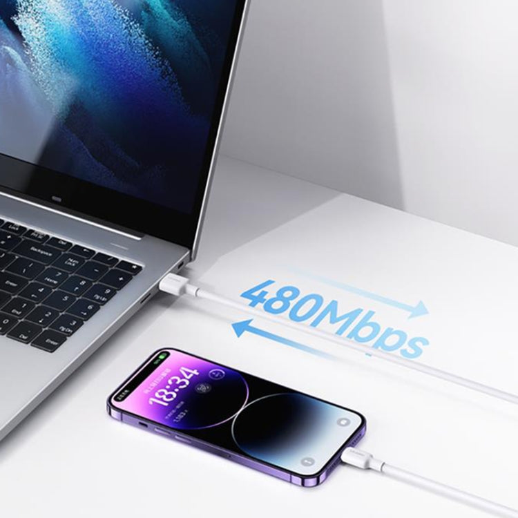 USAMS US-SJ612 U84 PD20W USB-C / Type-C to 8 Pin Charging Data Cable, Cable Length:3m(White) - free shipping - PMC Jewellery - Order now!