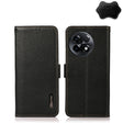 For OnePlus Ace 2 5G KHAZNEH Side-Magnetic Litchi Genuine Leather RFID Phone Case(Black) - OnePlus Cases by PMC TechLife | Online Shopping South Africa | PMC TechLife | Buy Now Pay Later Mobicred