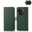 For OnePlus Ace 2 5G KHAZNEH Side-Magnetic Litchi Genuine Leather RFID Phone Case(Green) - OnePlus Cases by PMC TechLife | Online Shopping South Africa | PMC TechLife | Buy Now Pay Later Mobicred