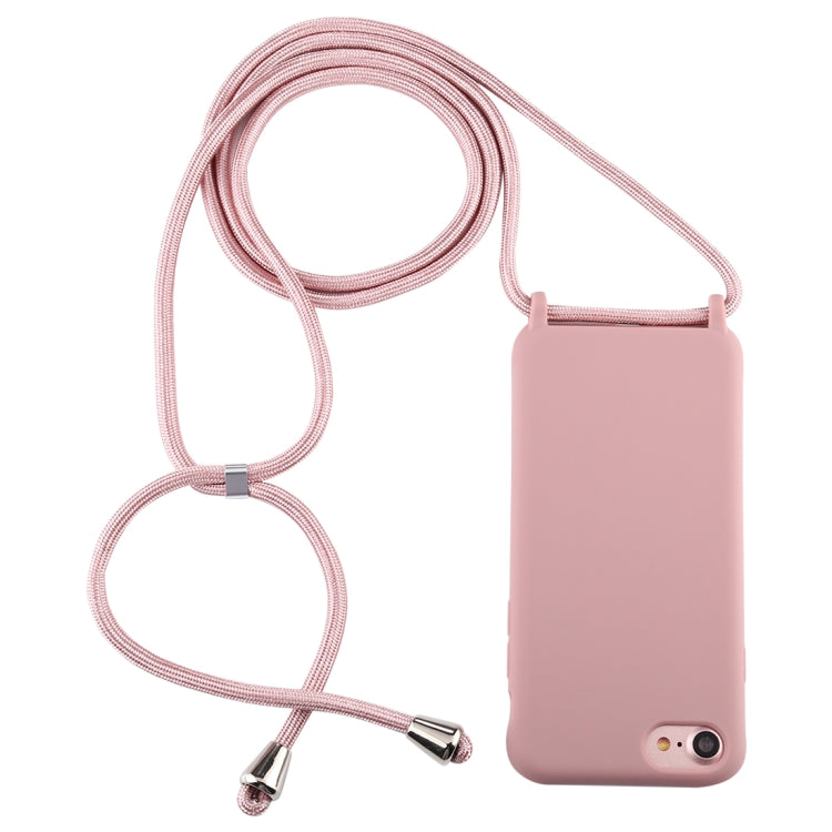 For iPhone 8 / 7 Candy Color TPU Protective Case with Lanyard(Dark Pink) - More iPhone Cases by PMC TechLife | Online Shopping South Africa | PMC TechLife