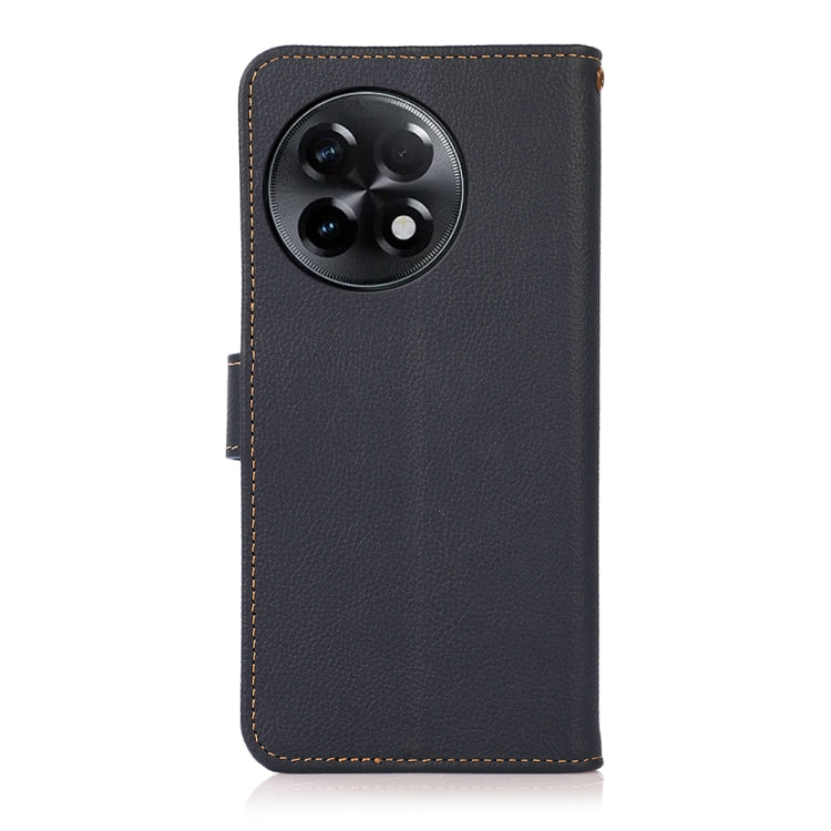 For OnePlus Ace 2 5G KHAZNEH Custer Texture RFID Genuine Leather Phone Case(Blue) - OnePlus Cases by PMC TechLife | Online Shopping South Africa | PMC TechLife | Buy Now Pay Later Mobicred