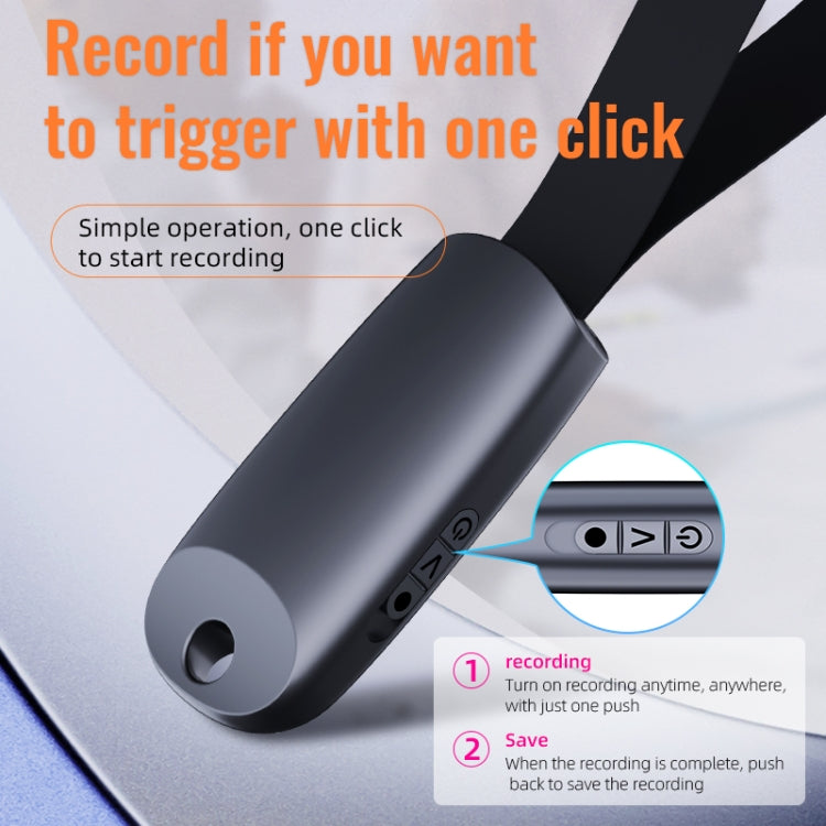 JNN S26 Smart Digital Noise Canceling Voice Recorder with Lanyard, Capacity:16GB(Black)