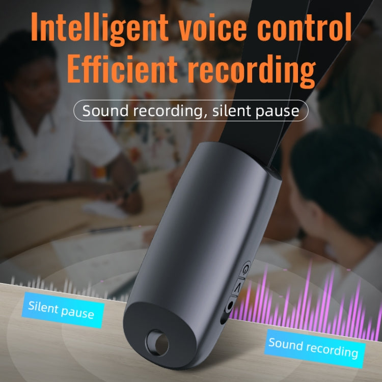 JNN S26 Smart Digital Noise Canceling Voice Recorder with Lanyard, Capacity:16GB(Black)