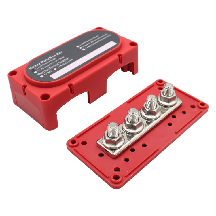 CP-3088-02 300A 48V 4-way M10 Terminal Busbar(Red) - Booster Cable & Clip by PMC TechLife | Online Shopping South Africa | PMC TechLife | Buy Now Pay Later Mobicred