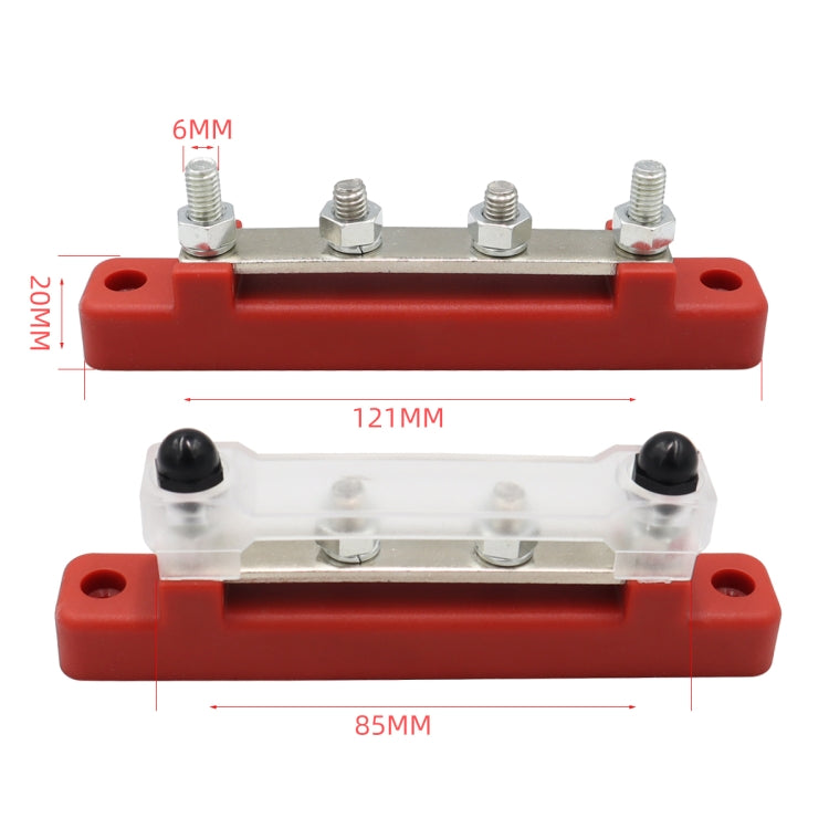 CP-3116-01 150A 12-48V RV Yacht Single-row 2-way Busbar(Red) - Booster Cable & Clip by PMC TechLife | Online Shopping South Africa | PMC TechLife | Buy Now Pay Later Mobicred