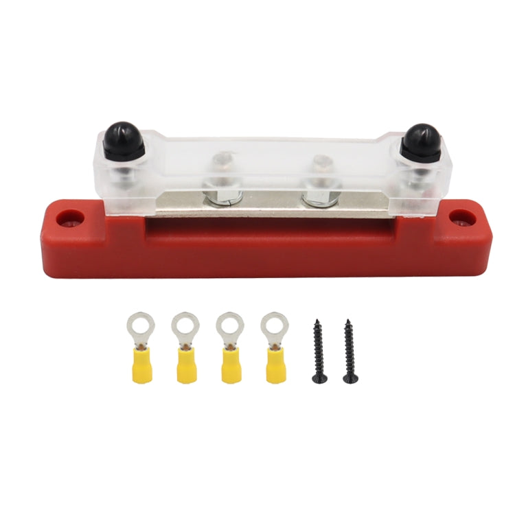 CP-3118 150A 12-48V RV Yacht Single-row 2-way Busbar with 4pcs Terminals(Red) - Booster Cable & Clip by PMC TechLife | Online Shopping South Africa | PMC TechLife | Buy Now Pay Later Mobicred