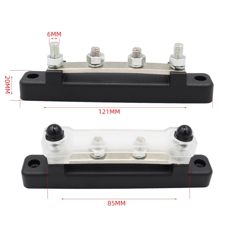 CP-3120 1 Pair 150A 12-48V RV Yacht Single-row 2-way Busbar with 8pcs Terminals(Black + Red) - Booster Cable & Clip by PMC TechLife | Online Shopping South Africa | PMC TechLife | Buy Now Pay Later Mobicred