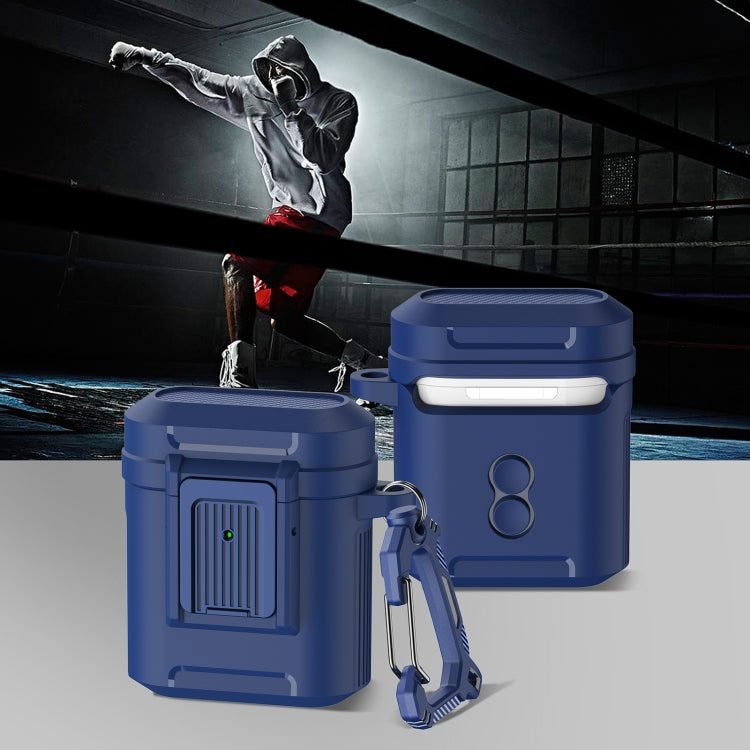 For AirPods 1 / 2 Earphone TPU + PC Protective Case(Blue) - For AirPods 1/2 by PMC Jewellery | Online Shopping South Africa | PMC Jewellery | Buy Now Pay Later Mobicred