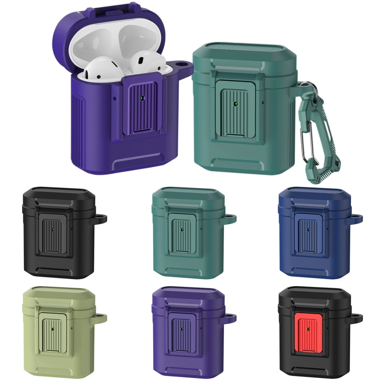 For AirPods 1 / 2 Earphone TPU + PC Protective Case(Black) - For AirPods 1/2 by PMC Jewellery | Online Shopping South Africa | PMC Jewellery | Buy Now Pay Later Mobicred