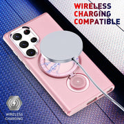 For Samsung Galaxy S23 Ultra 5G 360 Degree Rotation Holder MagSafe Magnetic Phone Case(Black)