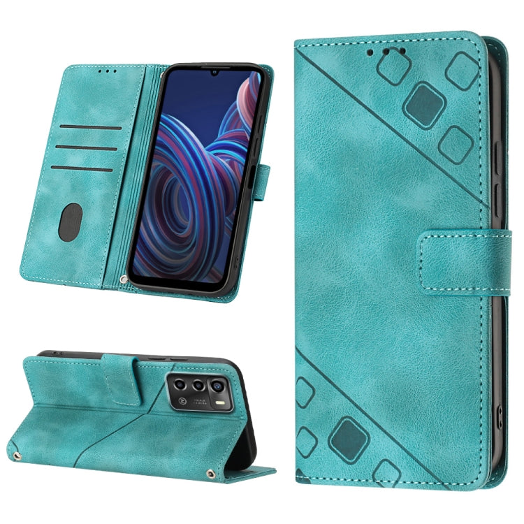 For ZTE Blade A72 Skin-feel Embossed Leather Phone Case(Green) - ZTE Cases by PMC TechLife | Online Shopping South Africa | PMC TechLife