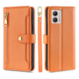 For Motorola Moto G53 5G/G13 4G/G23 4G Sheep Texture Cross-body Zipper Wallet Leather Phone Case(Orange) - Motorola Cases by PMC TechLife | Online Shopping South Africa | PMC TechLife | Buy Now Pay Later Mobicred