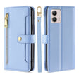 For Motorola Moto G53 5G/G13 4G/G23 4G Sheep Texture Cross-body Zipper Wallet Leather Phone Case(Blue) - Motorola Cases by PMC TechLife | Online Shopping South Africa | PMC TechLife | Buy Now Pay Later Mobicred