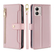 For Motorola Moto G53 5G/G13 4G/G23 4G Sheep Texture Cross-body Zipper Wallet Leather Phone Case(Pink) - Motorola Cases by PMC TechLife | Online Shopping South Africa | PMC TechLife | Buy Now Pay Later Mobicred