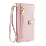 For Motorola Moto G53 5G/G13 4G/G23 4G Sheep Texture Cross-body Zipper Wallet Leather Phone Case(Pink)
