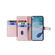 For Motorola Moto G53 5G/G13 4G/G23 4G Sheep Texture Cross-body Zipper Wallet Leather Phone Case(Pink)