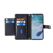 For Motorola Moto G73 5G Sheep Texture Cross-body Zipper Wallet Leather Phone Case(Black)
