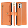 For Motorola Moto G73 5G Sheep Texture Cross-body Zipper Wallet Leather Phone Case(Orange) - Motorola Cases by PMC TechLife | Online Shopping South Africa | PMC TechLife | Buy Now Pay Later Mobicred