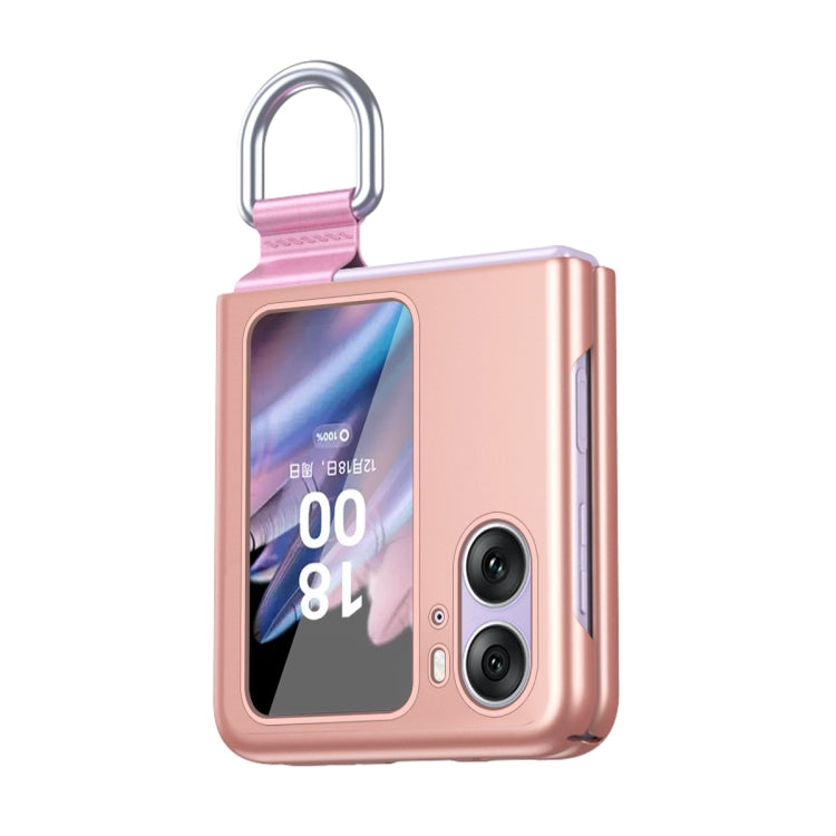 For OPPO Find N2 Flip Skin Feel Ultra-thin Ring Buckle Shockproof Phone Case(Rose Gold) - Find N2 Flip Cases by PMC TechLife | Online Shopping South Africa | PMC TechLife