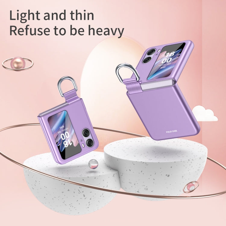 For OPPO Find N2 Flip Skin Feel Ultra-thin Ring Buckle Shockproof Phone Case(Rose Gold) - Find N2 Flip Cases by PMC TechLife | Online Shopping South Africa | PMC TechLife