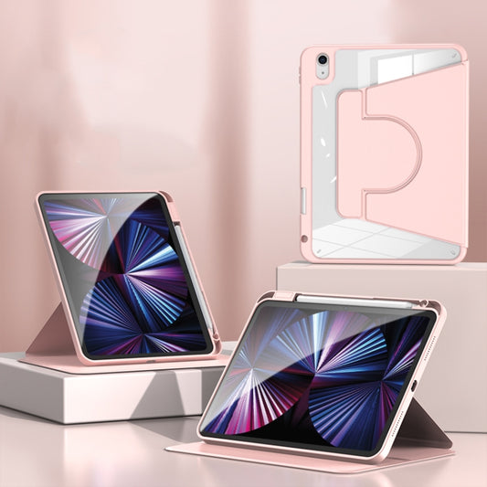 2 in 1 Acrylic Split Rotating Leather Tablet Case For iPad Air 13 2025 / 2024 / iPad Pro 12.9 2022 / 2020 / 2021 / 2018(Pink) - iPad Pro 12.9 (2022/2021) Cases by PMC Jewellery | Online Shopping South Africa | PMC Jewellery | Buy Now Pay Later Mobicred