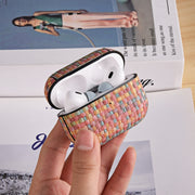 For AirPods Pro 2 PC Woven Leather Skin Earphone Case(Light Yellow)