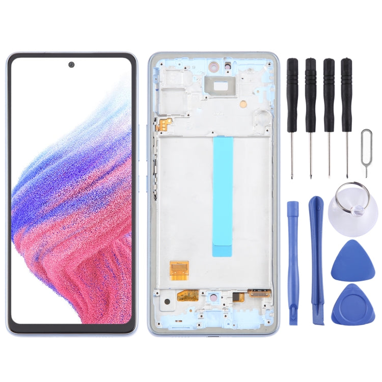 For Samsung Galaxy A53 5G SM-A536 6.48 inch OLED LCD Screen Digitizer Full Assembly with Frame (Blue) - free shipping - PMc TechLife - Order now!