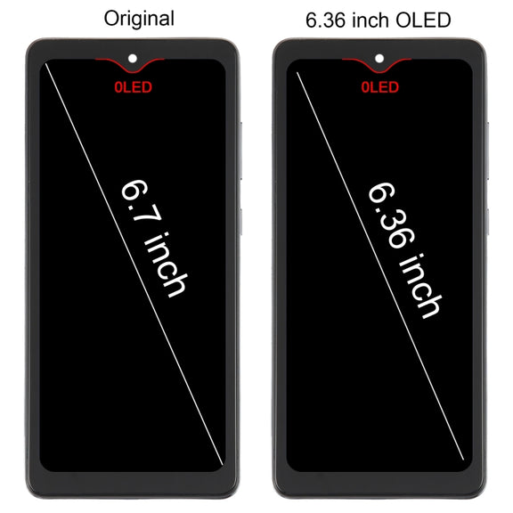 6.36 inch OLED LCD Screen for Samsung Galaxy A72 SM-A725 6.33 inch Digitizer Full Assembly with Frame(Black)
