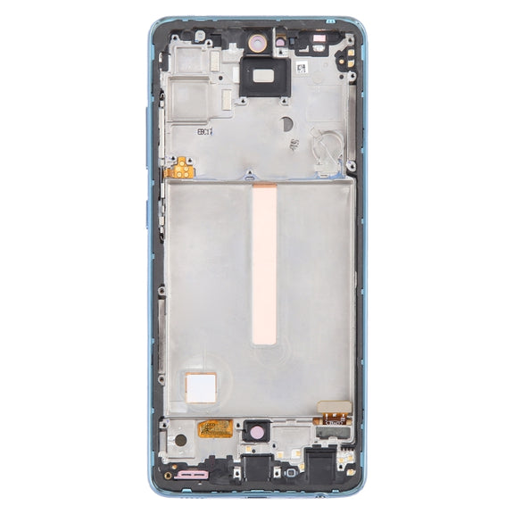 For Samsung Galaxy A52 4G SM-A525 6.43 inch OLED LCD Screen Digitizer Full Assembly with Frame (Blue)