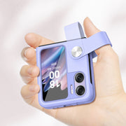 For OPPO Find N2 Flip Hand Strap Type Leather Phone Case(Purple)