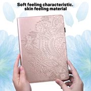 For Lenovo Tab M8 4th Gen TB-300FU Peacock Embossed Pattern Leather Tablet Case(Rose Gold)