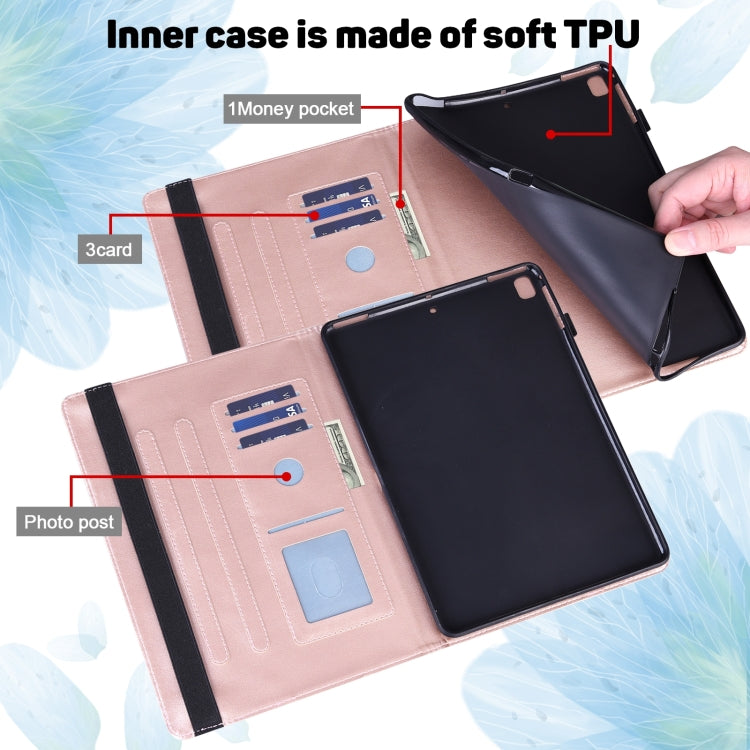 For Lenovo Tab M8 4th Gen TB-300FU Peacock Embossed Pattern Leather Tablet Case(Rose Gold)