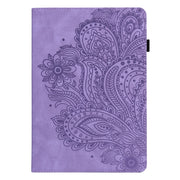 For Lenovo Tab M8 4th Gen TB-300FU Peacock Embossed Pattern Leather Tablet Case(Purple)
