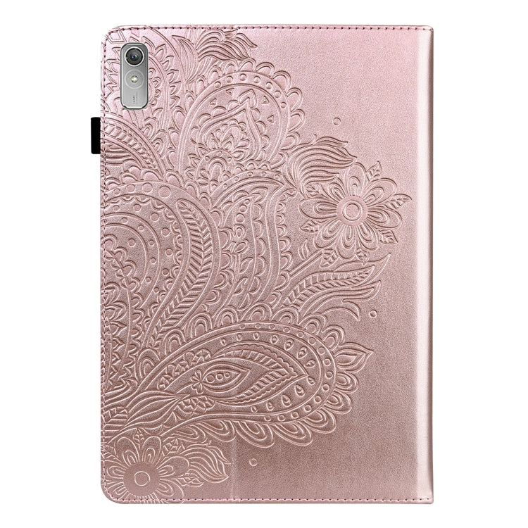 For Lenovo Tab P11 Gen 2 Peacock Embossed Pattern Leather Tablet Case(Rose Gold) - Lenovo by PMC TechLife | Online Shopping South Africa | PMC TechLife | Buy Now Pay Later Mobicred