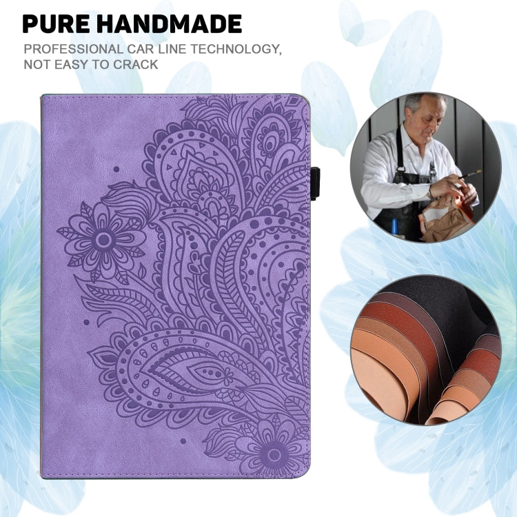 For Lenovo Tab P11 Gen 2 Peacock Embossed Pattern Leather Tablet Case(Purple) - Lenovo by PMC TechLife | Online Shopping South Africa | PMC TechLife | Buy Now Pay Later Mobicred