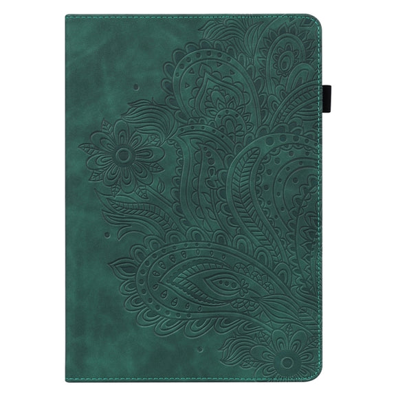 For Lenovo Tab P11 Gen 2 Peacock Embossed Pattern Leather Tablet Case(Green)