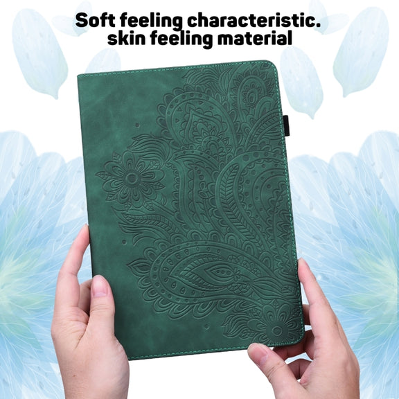 For Lenovo Tab P11 Pro Gen 2 Peacock Embossed Pattern Leather Tablet Case(Green)