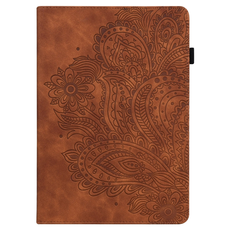 For Huawei MatePad SE 10.4 2022 Peacock Embossed Pattern Leather Tablet Case(Brown) - Huawei by PMC TechLife | Online Shopping South Africa | PMC TechLife | Buy Now Pay Later Mobicred